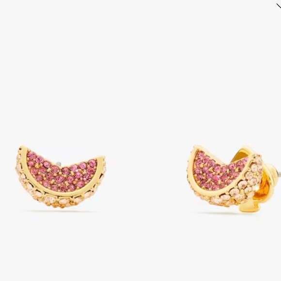 NWT KATE SPADE ♠️ FRUIT SALAD PAVE GRAPEFRUIT STUD EARRINGS - Picture 2 of 9